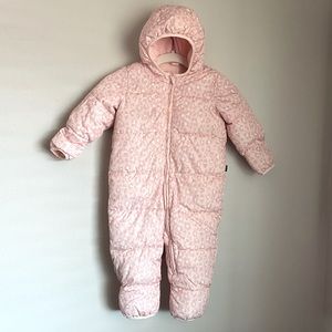 Baby Gap Puffer Snow Suit, Full Zip (Light Pink Cheetah)